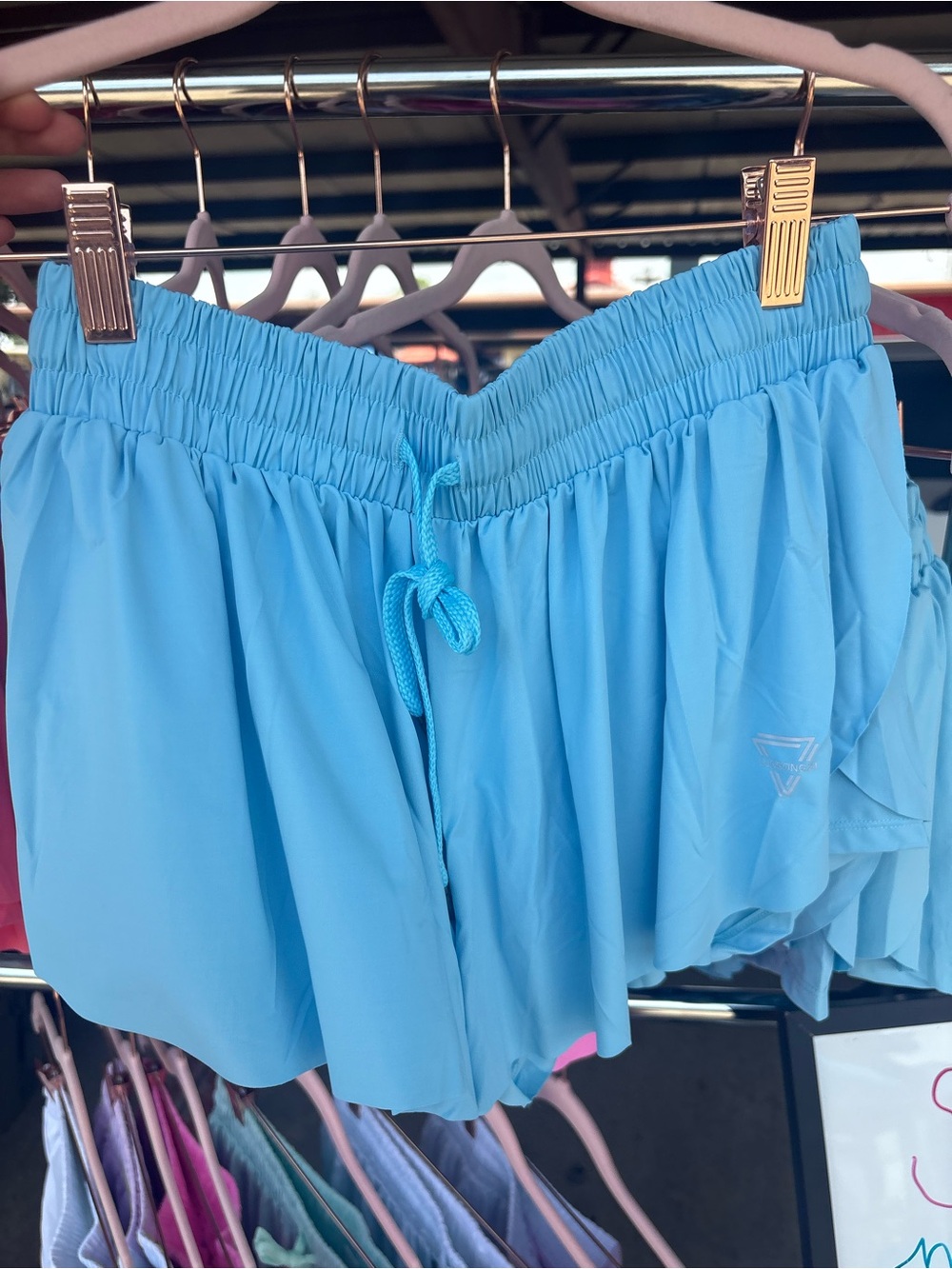 Light Blue Women’s Athletic Skort with Drawstring Waist